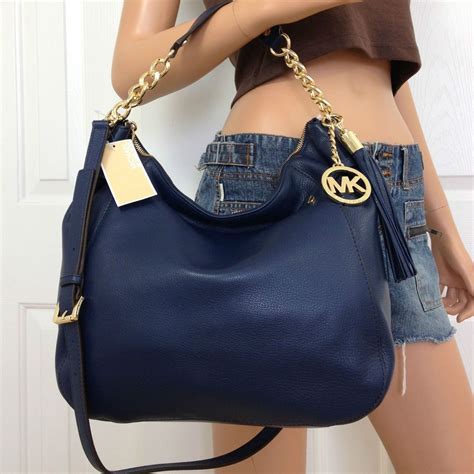 navy blue michael kors handbag|michael kors outlet blue purse.